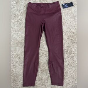 90 degrees by Reflex Womans Leggings Size Medium Maroon Poly/Spandex NWT